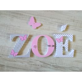 "Zoé" stílusú dekor betűk bármilyen névvel