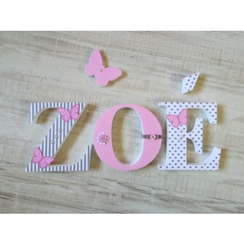 "Zoé" stílusú dekor betűk bármilyen névvel