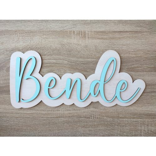 Festett név dekoráció, dekor betűk bármilyen névvel natúr 