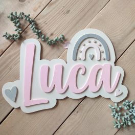   Neves felirat,név dekor, dekor betűk lányoknak - szivárványos