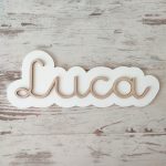 Festett név dekoráció, dekor betűk bármilyen névvel natúr 