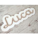 Festett név dekoráció, dekor betűk bármilyen névvel natúr 