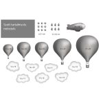 Minimál hőlégballonos falmatrica szett silver gray  (minimálisan értékcsökkent)