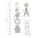 Szafari állatok szivárvánnyal magasságmérő 