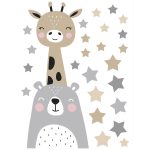 Szafari állatok szivárvánnyal magasságmérő 