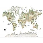 Állatok világtérkép falmatrica