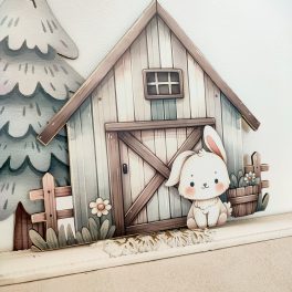 Farm állatok házikó nyuszival figura 