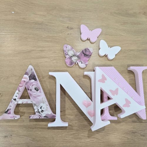 "ANNA" stílusú dekor betűk bármilyen névvel