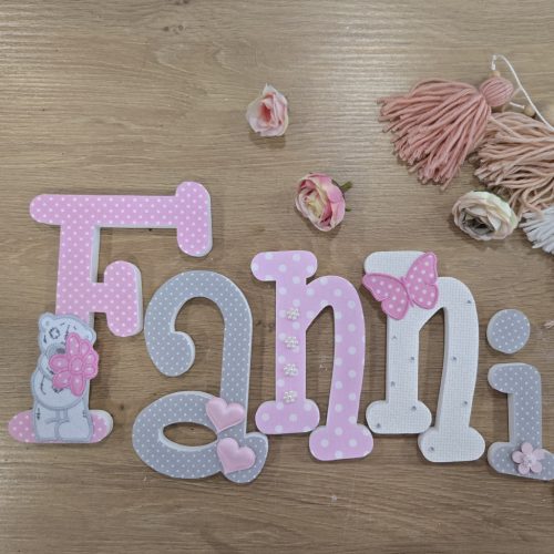 "Fanni" stílusú dekor betűk bármilyen névvel