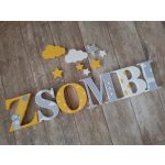  Sárga-szürke stílusú dekor betűk bármilyen névvel