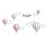 Solid hőlégballonos falmatrica szett rose