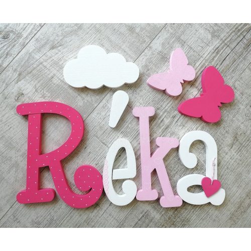 "Réka" minimál stílusú dekor betűk bármilyen névvel! 