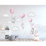 Nyuszi lufis falmatrica rózsaszín XXL