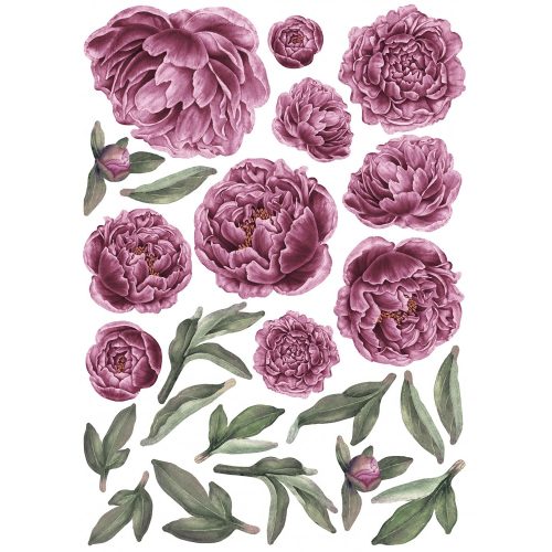 Rózsás falmatrica szett XL lilás rózsaszín