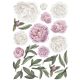 Rózsás falmatrica szett XL rózsaszín-fehér