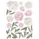Rózsás falmatrica szett XL babarózsaszín-fehér