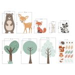 Erdei állatos falmatrica 2. S-M méret