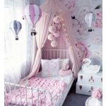 Hőlégballon dekor, rózsaszín 2 méretben