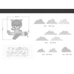 Repülő Mackó rózsaszín XXL falmatrica