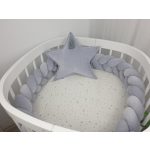 Bársony csillagpárna világos szürke