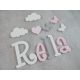 "Rella" stílusú dekor betűk bármilyen névvel és színben!