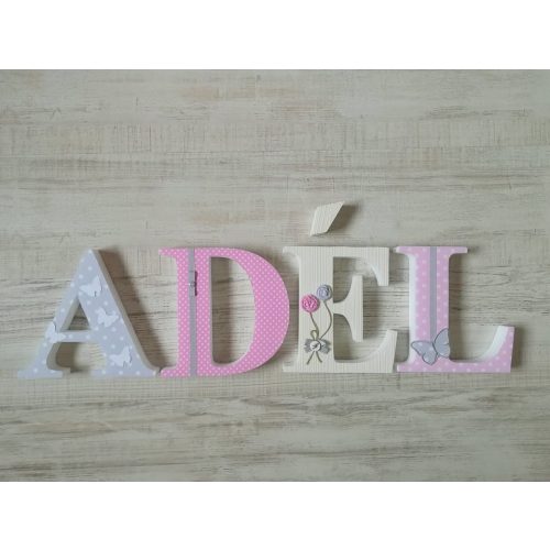 "ADÉL" stílusú dekor betűk bármilyen névvel