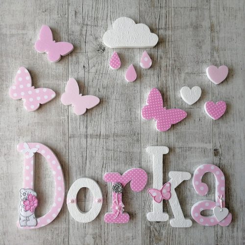 "Dorka" stílusú dekor betűk bármilyen névvel