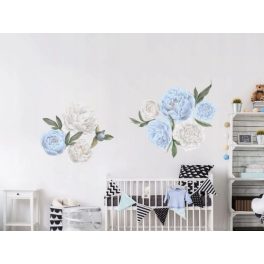 Rózsás falmatrica szett kék-fehér XXL méret