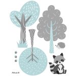 Erdei állatos XL falmatrica 2. menta