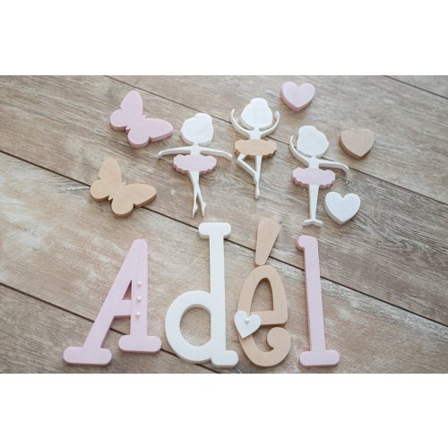 "Adél" gyöngyház stílusú dekor betűk