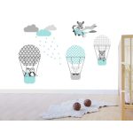 Pingvinek és barátaik falmatrica mentás-türkiz