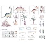 Dinoszauruszos akvarell falmatrica XXL