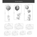 Nyuszi lufis falmatrica lilás