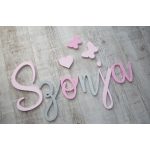 Minimál, rózsaszín-szürke betűk bármilyen névvel!