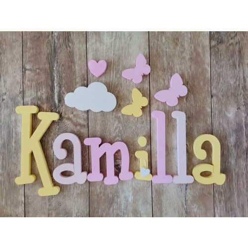 Kamilla stílusú dekor betűk bármilyen névvel