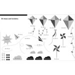 Papírsárkányos falmatrica szett halvány szürke extra