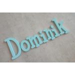 Dekor betűk ajtóra bármilyen névvel, égkék színnel