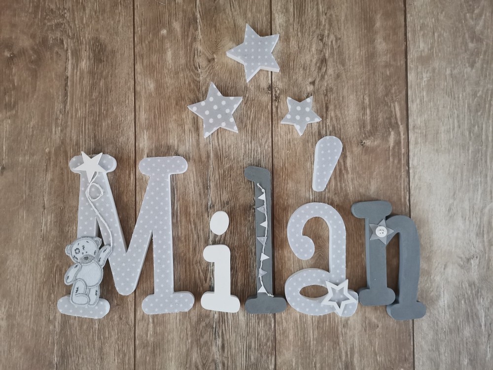 "Milán" stílusú dekor betűk bármilyen névvel! 