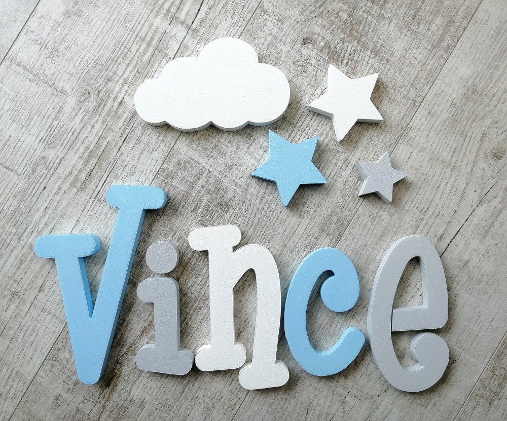 "Vince" minimál stílusú dekor betűk bármilyen névvel! 