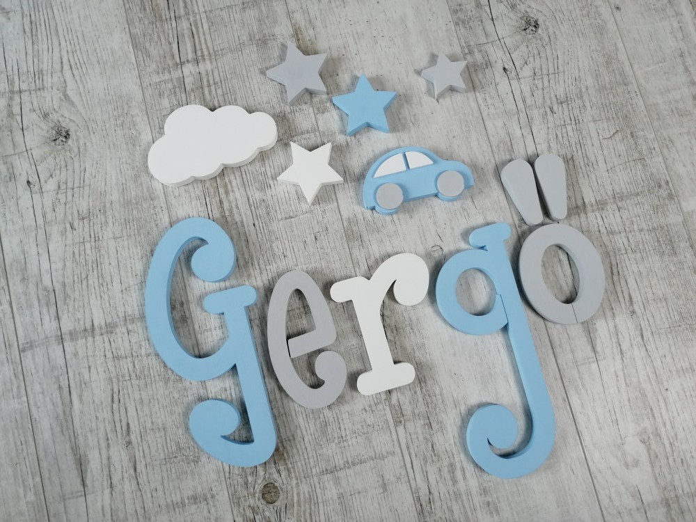 "Gergő" minimál stílusú dekor betűk bármilyen névvel! 