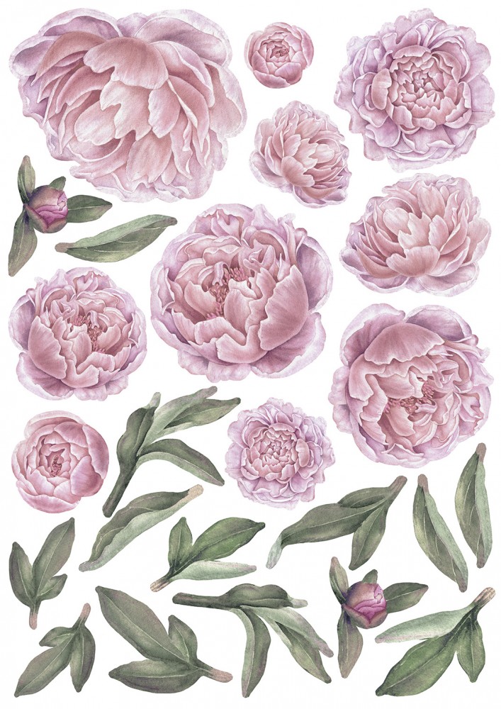 Rózsás falmatrica szett XL rózsaszín